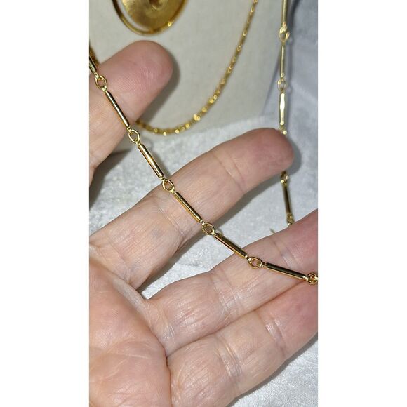 Elegant Vintage Women's Necklace Layered Gold Tone Evening Cocktail Party - Picture 4 of 10
